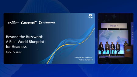 Five panelists with title slide