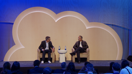 both panelists sitting on stage