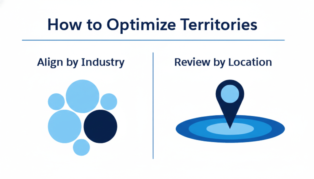 Graphic that how to optimize the clients territories