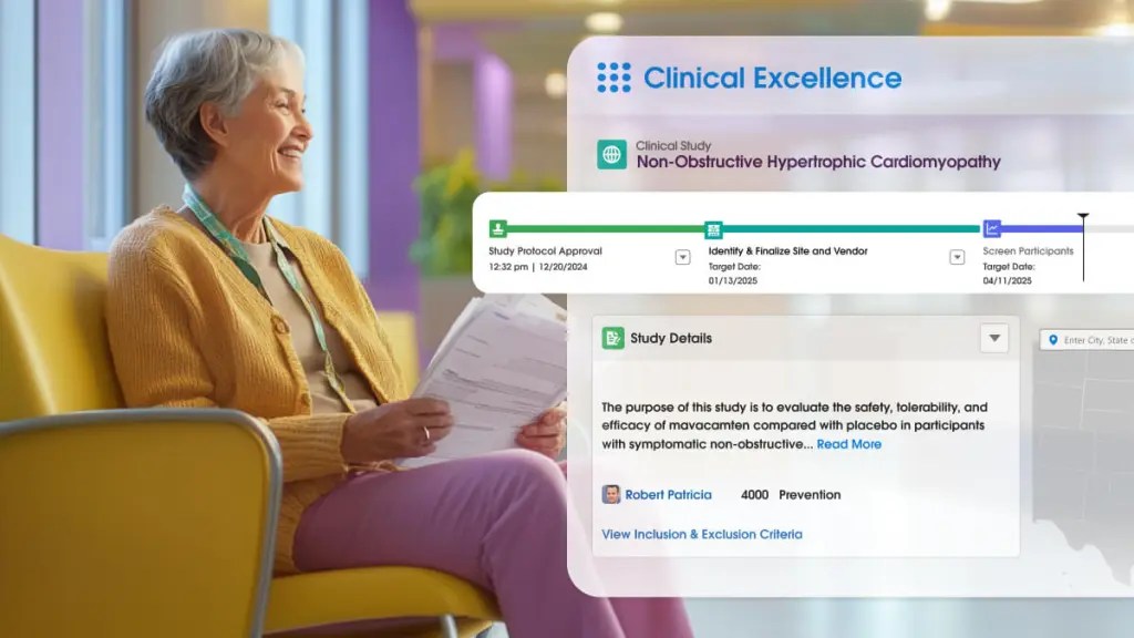Agentforce chat widget beside a scientist
