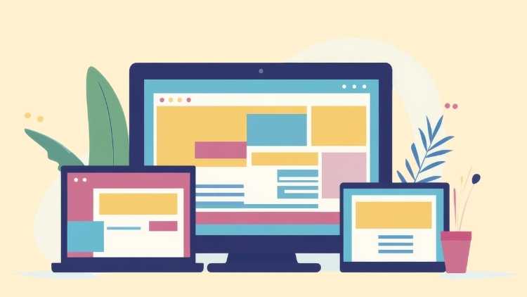 Illustration of a laptop, desktop monitor, and mobile device showing different views of a screen.