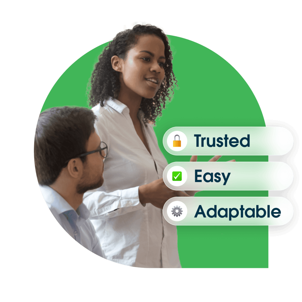 Image of a person discussing how Specialized Architect Reviews are trusted, easy, and adaptable.