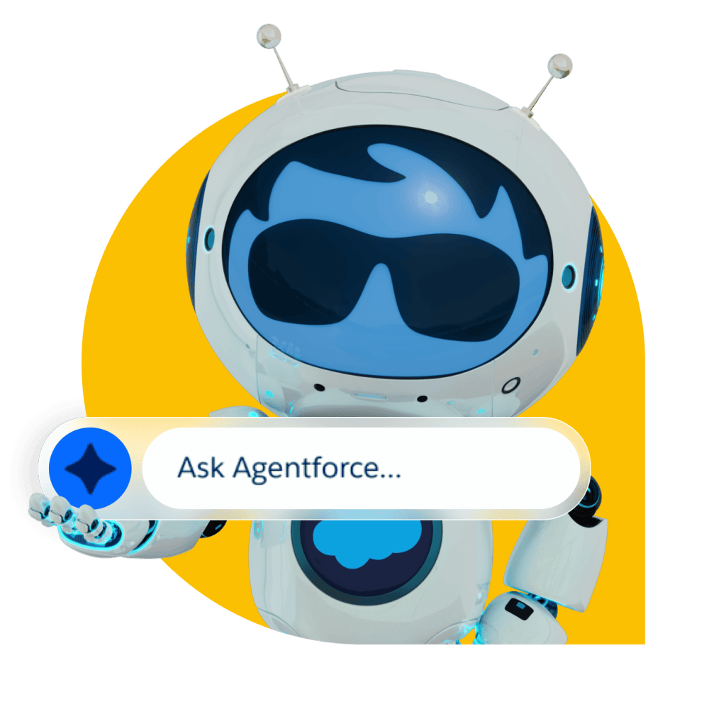 Astro displaying "Ask Agentforce" prompt input.