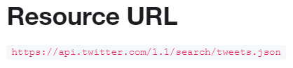 Screenshot of Twitter's developer portal showing the complete URL for usage in API calls.