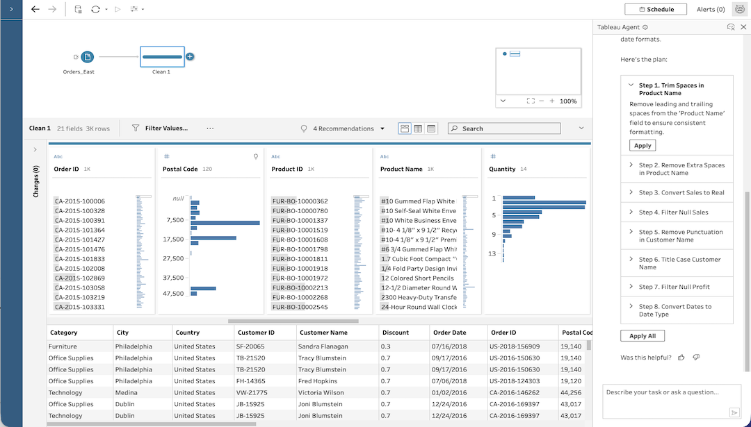 Tableau Prep | Transform data into knowledge for agentic analytics ...